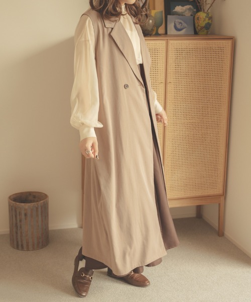 Ambre Neige(アンブルネージュ)の「【新色追加】ロングテーラージレベスト/WEB/EC限定商品(ベスト・レディース・ライトグレー/ベージュ/ライトブラウン/ブラック・FREE)」の21枚目の写真