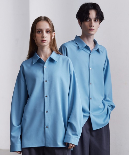 CLEL(クレイル)の「【CLEL】Balloon Sleeve Loose Regular Collar Shirt / バルーン袖ルーズレギュラーカラーシャツ【セットアップ対応】(シャツ/ブラウス・メンズ・チャコールグレー/グレイッシュベージュ/アッシュブラウン/スモークグレー/ホワイト/チェック/ブルー系その他/ダークグリーン/モカ/ブラック/ライトグレー/ブラウン/グレイッシュブルー/チャコールアッシュ/マスタード/ブラック系1/グレー系1/ベージュ系1/グレー系2/ワインレッド/パープル/ブルー/ブラック系2・S/M/L/XS)」の17枚目の写真