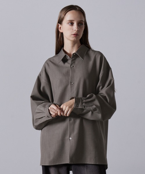 CLEL】Balloon Sleeve Loose Regular Collor Shirt / バルーン袖