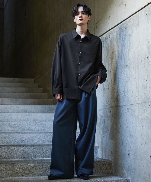 セール】【CLEL】Balloon Sleeve Loose Regular Collor Shirt