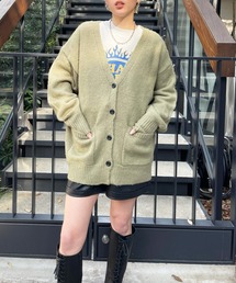 起毛モヘアルーズカーディガン