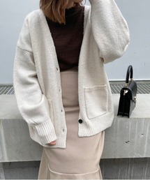 起毛モヘアルーズカーディガン