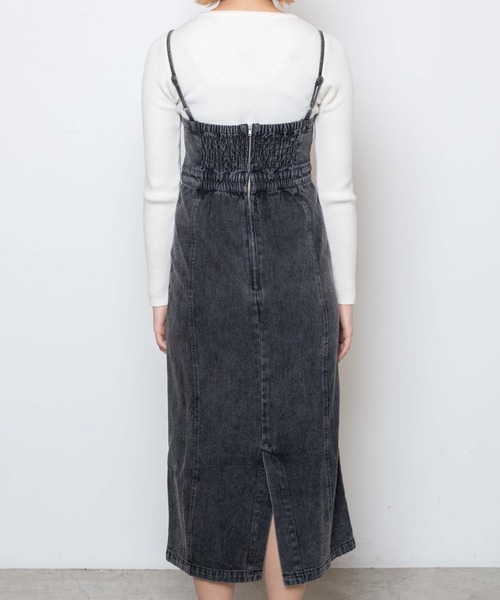 WEGO（ウィゴー）の「WEGO/ストレッチデニムキャミワンピース（ワンピース・レディース・ブラック・FREE）」の7枚目の写真