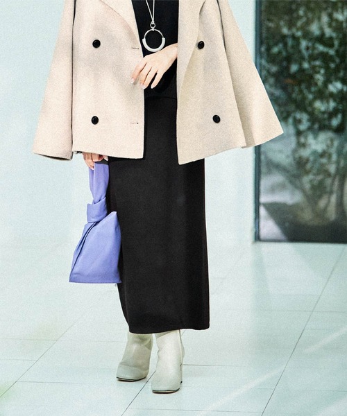 UR'S（ユアーズ）の「袖折り返しﾆｯﾄ×ﾀｲﾄｽｶｰﾄｾｯﾄｱｯﾌﾟ（セットアップ・レディース・ブラック/ネイビー/アイボリー/モカ・S/M/L）」の20枚目の写真