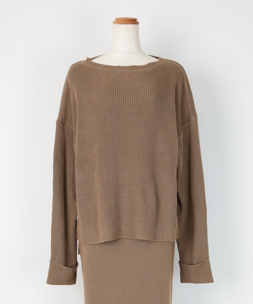 UR'S（ユアーズ）の「袖折り返しﾆｯﾄ×ﾀｲﾄｽｶｰﾄｾｯﾄｱｯﾌﾟ（セットアップ・レディース・ブラック/ネイビー/アイボリー/モカ・S/M/L）」の21枚目の写真