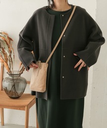 URBAN RESEARCH DOORS | ウールノーカラーミドルコート(ノーカラージャケット)