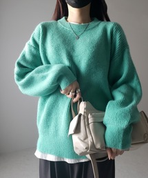 ※※【 新色追加/23色展開 】ルーズカラーリブニットプルオーバー