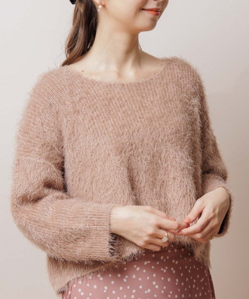 flower（フラワー）の「ルーズシャギーニット（ニット/セーター・レディース・ベージュ/ピンク・FREE）」の2枚目の写真