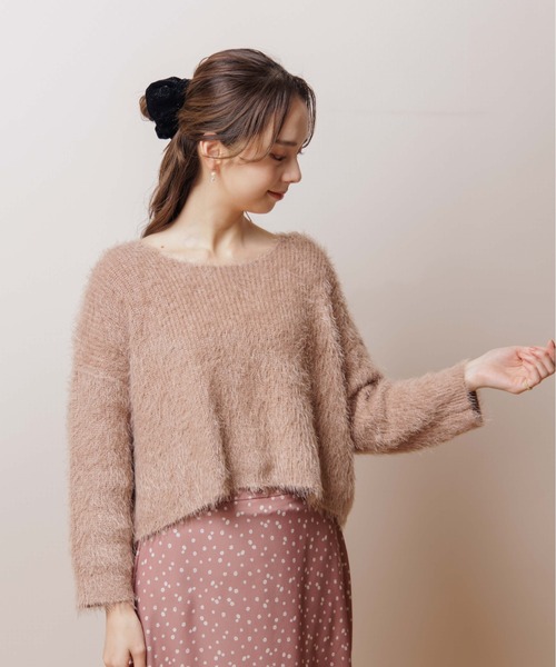 flower（フラワー）の「ルーズシャギーニット（ニット/セーター・レディース・ベージュ/ピンク・FREE）」の3枚目の写真