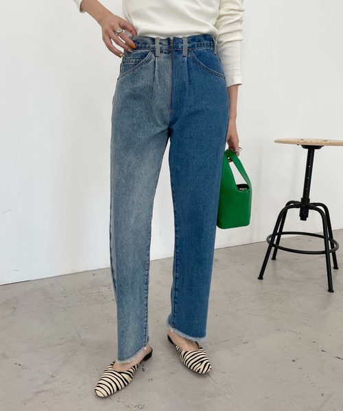 CAPRICIEUX LE'MAGE（カプリシューレマージュ）の「リメイク風デニム（デニムパンツ・レディース・ブルー・38/36）」の9枚目の写真