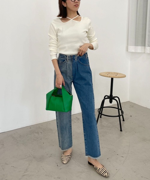 CAPRICIEUX LE'MAGE（カプリシューレマージュ）の「リメイク風デニム（デニムパンツ・レディース・ブルー・38/36）」の13枚目の写真