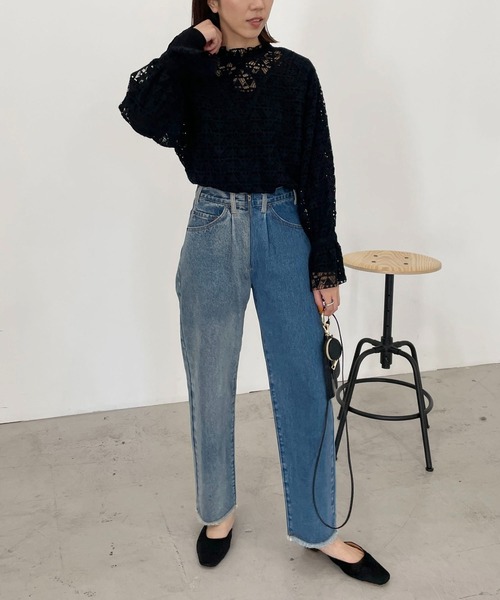 CAPRICIEUX LE'MAGE（カプリシューレマージュ）の「リメイク風デニム（デニムパンツ・レディース・ブルー・38/36）」の18枚目の写真