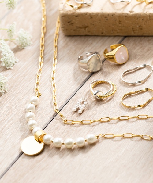 パールチェーンプレートネックレス（ネックレス）｜ANOH（アノー