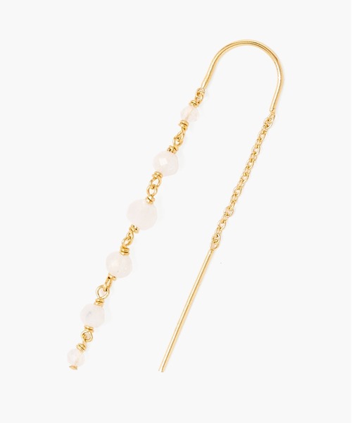 CHAN LUU(チャンルー)の「ストーン ドリップ スレッドスルーピアス EG-5462(ピアス(両耳用)・レディース・ホワイト/グレー/ターコイズブルー・フリー)」の7枚目の写真