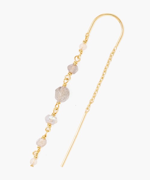 CHAN LUU(チャンルー)の「ストーン ドリップ スレッドスルーピアス EG-5462(ピアス(両耳用)・レディース・ホワイト/グレー/ターコイズブルー・フリー)」の8枚目の写真