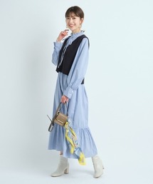 Apuweiser-riche - 新品⭐︎アプワイザーリッシェ　ベストSETシャツワンピース　(ニット付き) Apuweiser-riche（アプワイザーリッシェ）の「ニットベストシャツ