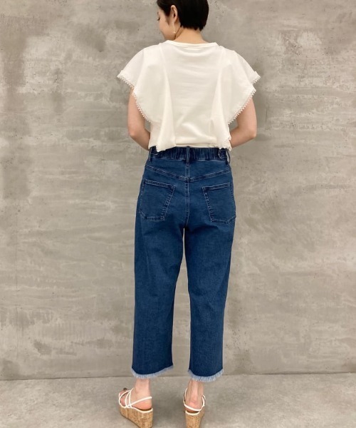 BEARDSLEY（ビアズリー）の「カットオフデニムパンツ（デニムパンツ・レディース・イエロー/ホワイト/インディゴブルー・1/0）」の5枚目の写真