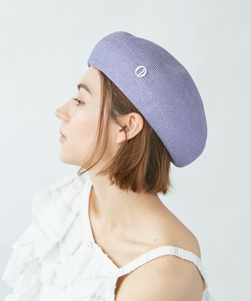 Chapeau d' O(シャポードオー)の「Chapeau d' O Silk Braid Beret(ハンチング/ベレー帽・レディース・ライトグレー/ブラック/パープル・M/57.5cm)」の13枚目の写真