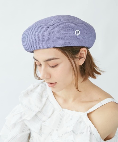 Chapeau d' O(シャポードオー)の「Chapeau d' O Silk Braid Beret(ハンチング/ベレー帽・レディース・ライトグレー/ブラック/パープル・M/57.5cm)」の12枚目の写真