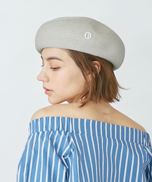 Chapeau d' O(シャポードオー)の「Chapeau d' O Silk Braid Beret(ハンチング/ベレー帽・レディース・ライトグレー/ブラック/パープル・M/57.5cm)」の21枚目の写真