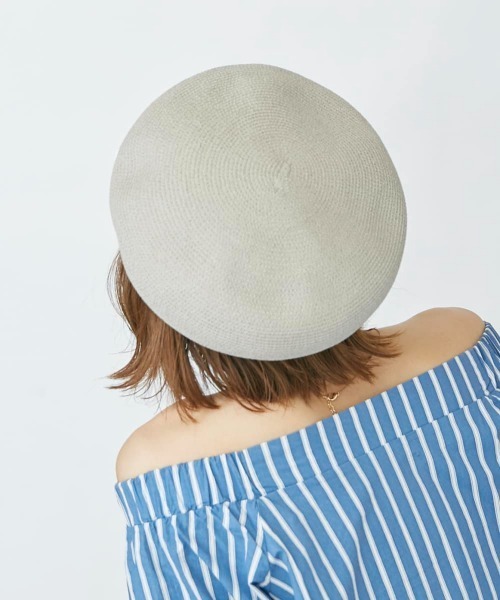 Chapeau d' O(シャポードオー)の「Chapeau d' O Silk Braid Beret(ハンチング/ベレー帽・レディース・ライトグレー/ブラック/パープル・M/57.5cm)」の15枚目の写真