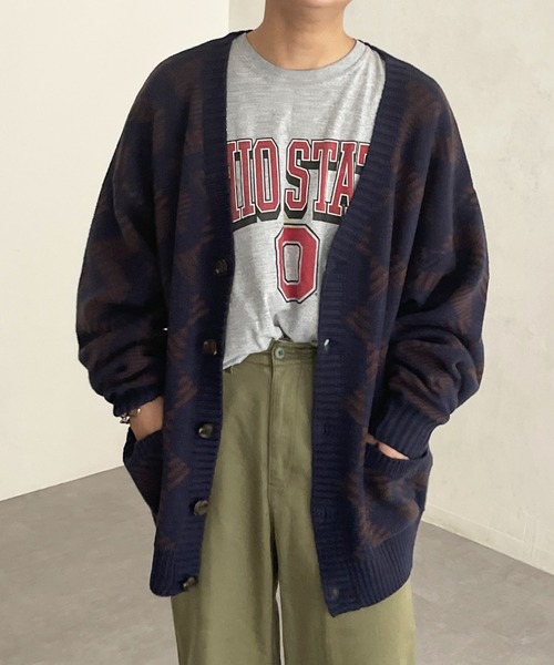 CPCM（シーピーシーエム）の「アソート柄カーディガン（カーディガン/ボレロ・メンズ・ホワイト/グリーン/ネイビー・FREE）」の3枚目の写真