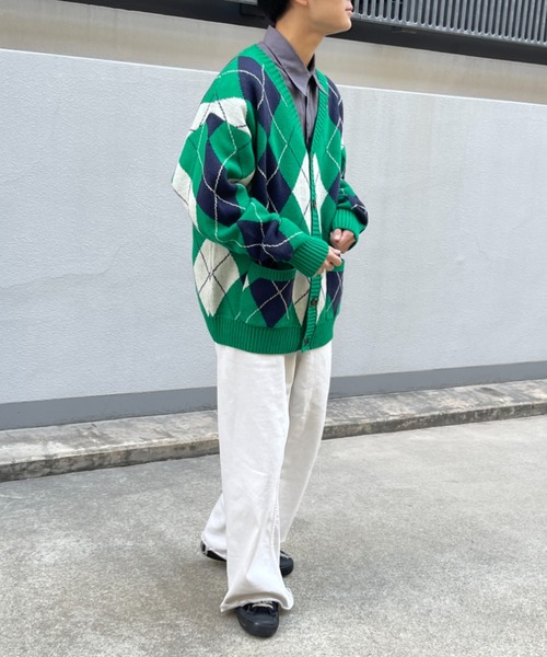 CPCM（シーピーシーエム）の「アソート柄カーディガン（カーディガン/ボレロ・メンズ・ホワイト/グリーン/ネイビー・FREE）」の18枚目の写真