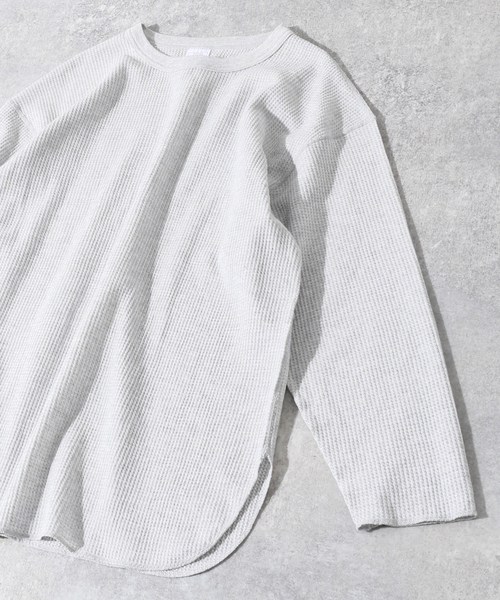 JOURNAL STANDARD relume（ジャーナルスタンダード　レリューム）の「【JEMORGAN × relume / ジェイイーモーガン】別注 ワッフルTシャツ（Tシャツ/カットソー・メンズ・ホワイト/ブラック/グレー/カーキ・SMALL/MEDIUM/LARGE）」の3枚目の写真