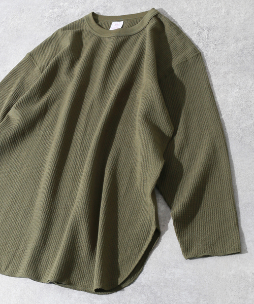 JOURNAL STANDARD relume（ジャーナルスタンダード　レリューム）の「【JEMORGAN × relume / ジェイイーモーガン】別注 ワッフルTシャツ（Tシャツ/カットソー・メンズ・ホワイト/ブラック/グレー/カーキ・SMALL/MEDIUM/LARGE）」の4枚目の写真