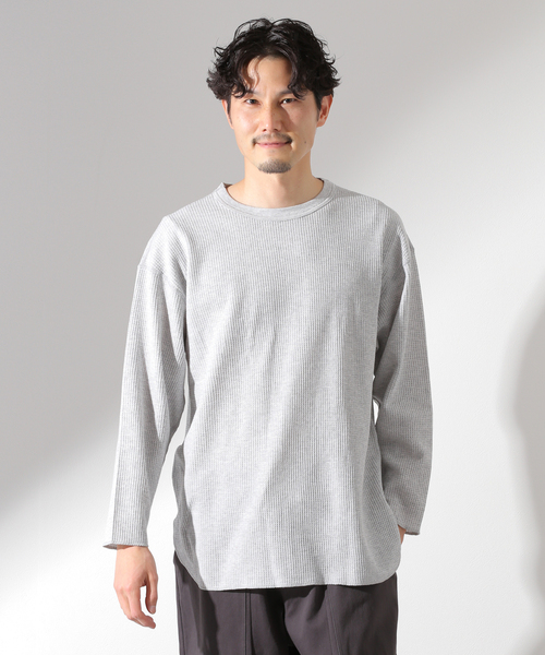 JOURNAL STANDARD relume（ジャーナルスタンダード　レリューム）の「【JEMORGAN × relume / ジェイイーモーガン】別注 ワッフルTシャツ（Tシャツ/カットソー・メンズ・ホワイト/ブラック/グレー/カーキ・SMALL/MEDIUM/LARGE）」の6枚目の写真