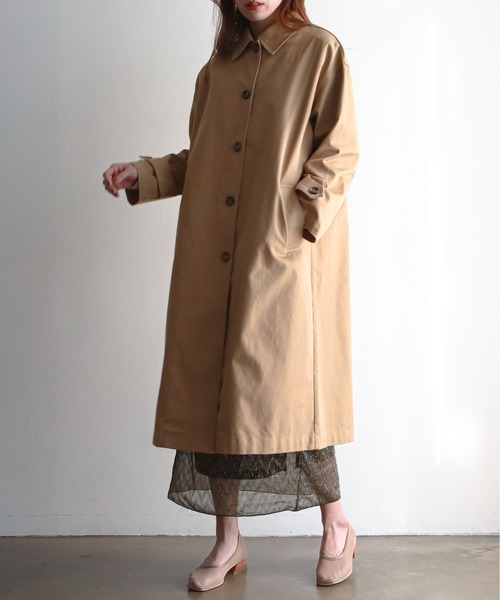 feepur（フェピュール）の「ステンカラーコート（ステンカラーコート・レディース・ベージュ/アイボリー・SMALL/MEDIUM）」の4枚目の写真