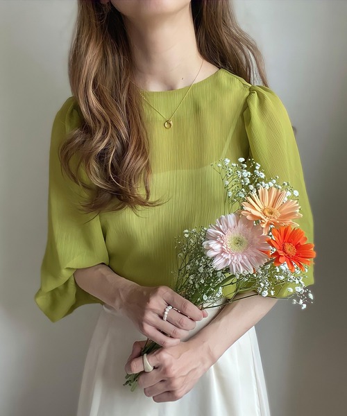 新品未使用】お値下げ中⋆˙⟡ eunoia ホワイト バルーンスリーブシャツ