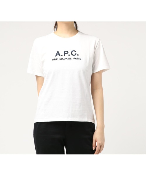A.P.C.（アーペーセー）の「T-SHIRT RUE MADAME FEMME（Tシャツ/カットソー・レディース・ホワイト/ネイビー・S/L/M）」の3枚目の写真