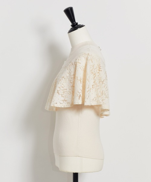 NOELA(ノエラ)の「アシメレースフリルニット(ニット/セーター・レディース・ライトグリーン/ブラック/オフホワイト・フリー)」の10枚目の写真