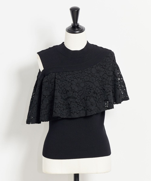 NOELA(ノエラ)の「アシメレースフリルニット(ニット/セーター・レディース・ライトグリーン/ブラック/オフホワイト・フリー)」の20枚目の写真