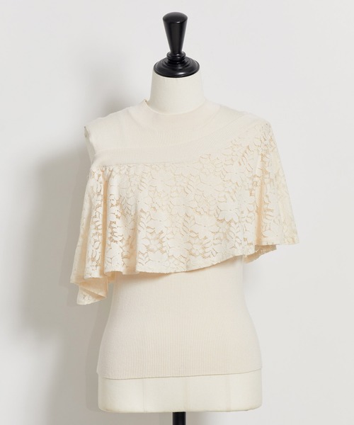 NOELA(ノエラ)の「アシメレースフリルニット(ニット/セーター・レディース・ライトグリーン/ブラック/オフホワイト・フリー)」の13枚目の写真