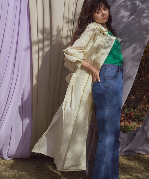 titivate（ティティベイト）の「ケープトレンチオーバーコート（トレンチコート・レディース・アイボリー/ライトブラウン/グリーン・M/S）」の12枚目の写真