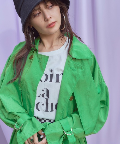 titivate（ティティベイト）の「ケープトレンチオーバーコート（トレンチコート・レディース・アイボリー/ライトブラウン/グリーン・M/S）」の21枚目の写真