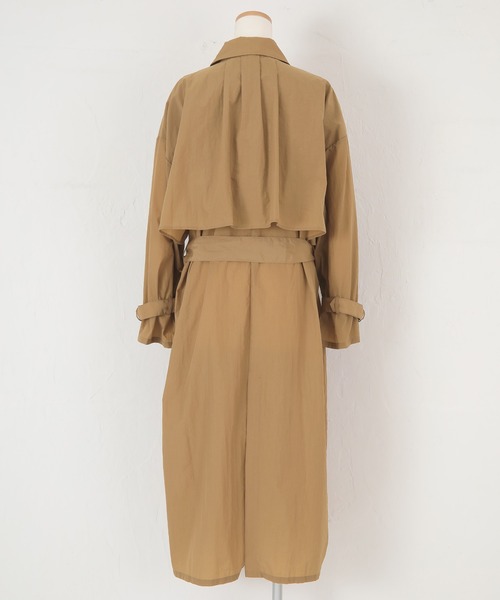 titivate（ティティベイト）の「ケープトレンチオーバーコート（トレンチコート・レディース・アイボリー/ライトブラウン/グリーン・M/S）」の19枚目の写真