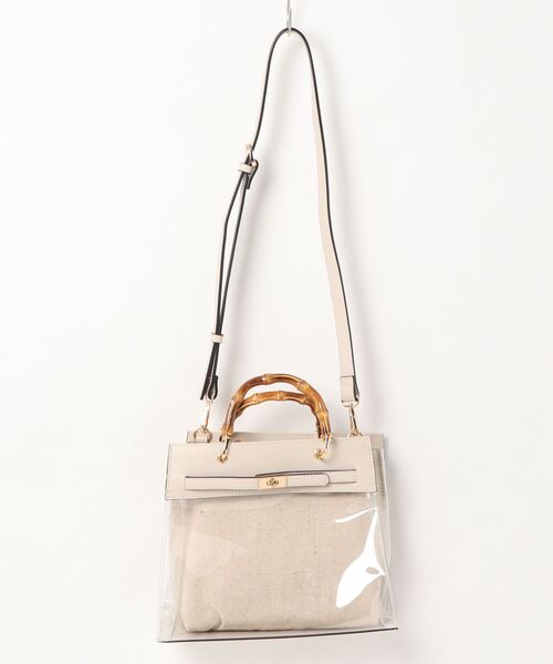 natural couture（ナチュラルクチュール）の「クリア＊バンブーバッグ（ショルダーバッグ・レディース・ブラック/ブラウン/グレイッシュベージュ・FREE）」の13枚目の写真