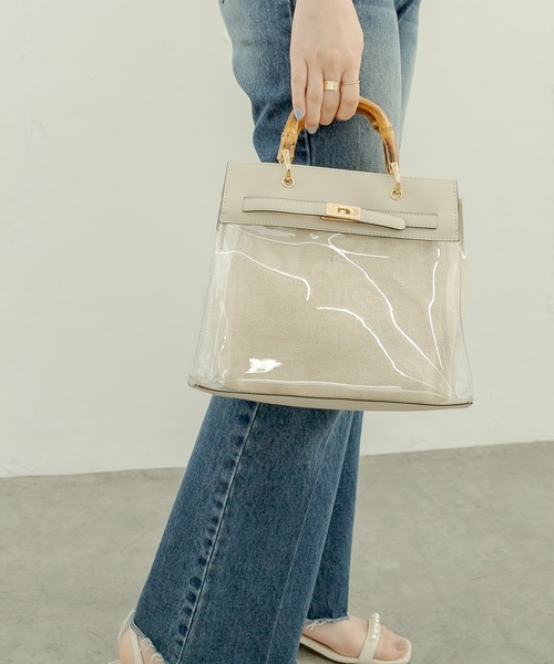 natural couture（ナチュラルクチュール）の「クリア＊バンブーバッグ（ショルダーバッグ・レディース・ブラック/ブラウン/グレイッシュベージュ・FREE）」の20枚目の写真