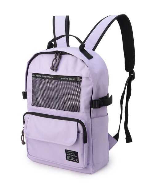 PINK-latte（ピンクラテ）の「◆メッシュポケットリュック（バックパック/リュック・キッズ・ブラック/ライトグリーン/ライトパープル・00）」の14枚目の写真