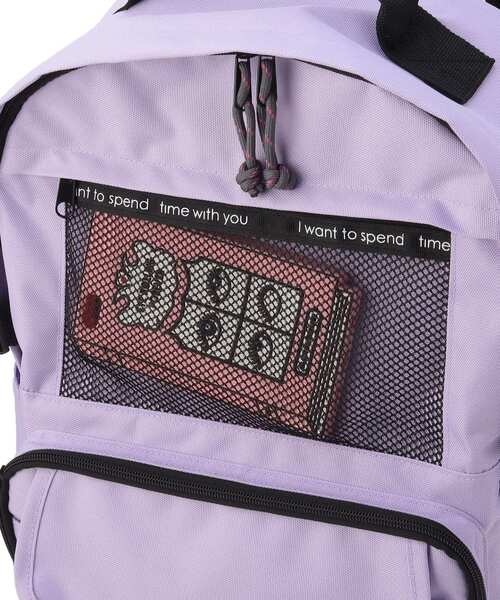 PINK-latte（ピンクラテ）の「◆メッシュポケットリュック（バックパック/リュック・キッズ・ブラック/ライトグリーン/ライトパープル・00）」の6枚目の写真