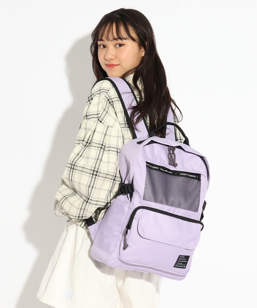 PINK-latte（ピンクラテ）の「◆メッシュポケットリュック（バックパック/リュック・キッズ・ブラック/ライトグリーン/ライトパープル・00）」の10枚目の写真