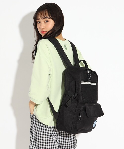PINK-latte（ピンクラテ）の「◆メッシュポケットリュック（バックパック/リュック・キッズ・ブラック/ライトグリーン/ライトパープル・00）」の15枚目の写真