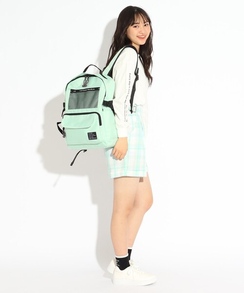 PINK-latte（ピンクラテ）の「◆メッシュポケットリュック（バックパック/リュック・キッズ・ブラック/ライトグリーン/ライトパープル・00）」の5枚目の写真