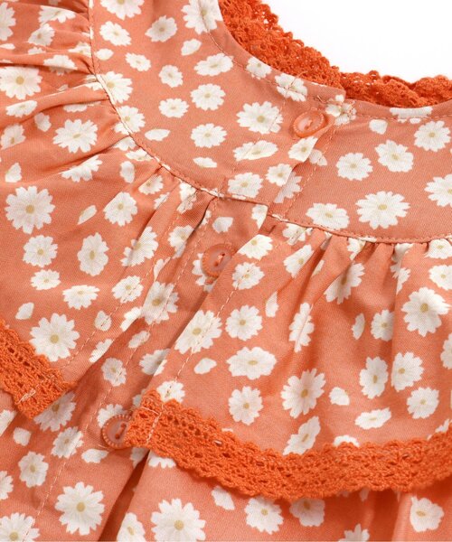 apres les cours（アプレレクール）の「デイジーノースリーブチュニックブラウス（シャツ/ブラウス・キッズ・ブルー/オレンジ・140/110/120/130/80/100/90）」の4枚目の写真