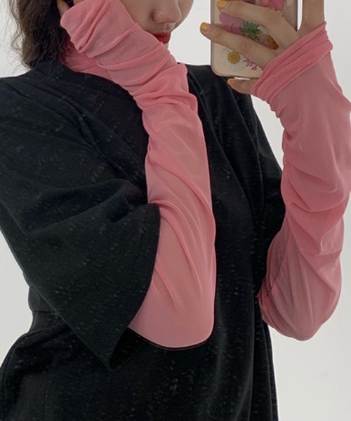 HALEY PESCA（ヘーリーペスカ）の「HALEY PESCA/シースルーハイネックインナーカットソー ブラウス（シャツ/ブラウス・レディース・ホワイト/ブラック/パープル/ピンク/イエロー/グリーン/ブルー・FREE）」の21枚目の写真