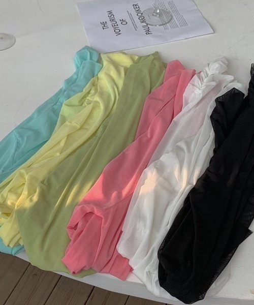 HALEY PESCA（ヘーリーペスカ）の「HALEY PESCA/シースルーハイネックインナーカットソー ブラウス（シャツ/ブラウス・レディース・ホワイト/ブラック/パープル/ピンク/イエロー/グリーン/ブルー・FREE）」の18枚目の写真