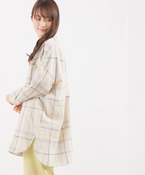 OMNES(オムネス)の「スラブコットンチェックオーバーシャツ(シャツ/ブラウス・レディース・ブラック/ネイビー/イエロー・FREE)」の17枚目の写真